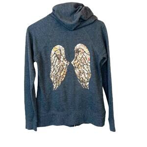 VICTORIA'S SECRET Angel Wings Zip-up Hoodie in Gray Women's Size Small